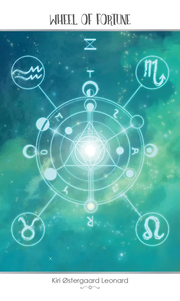 Wheel of Fortune card from the 78 Tarot Astral deck