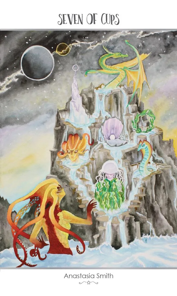 Seven of Cups card from the 78 Tarot Astral deck