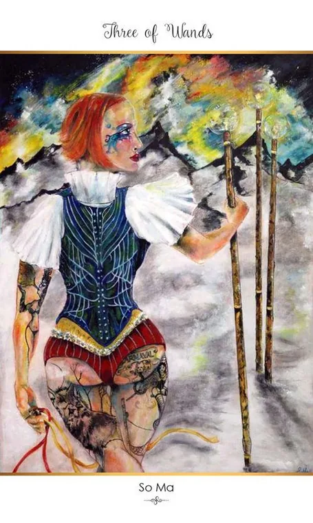 78 Tarot Carnival Review 10 Six of Wands card from the 78 Tarot Carnival deck