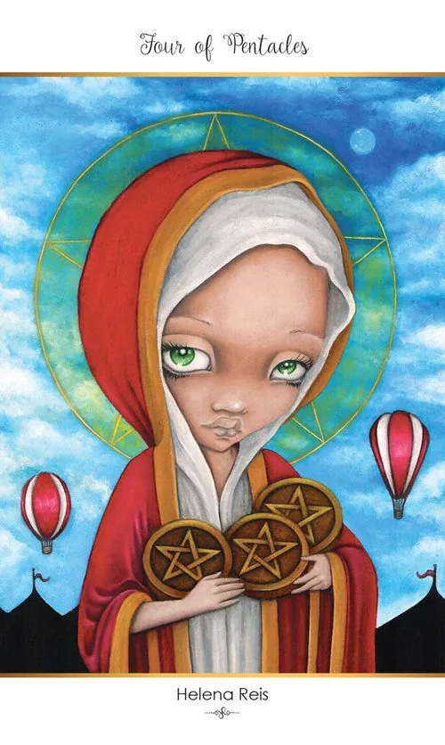 Four of Pentacles card from the 78 Tarot Carnival deck