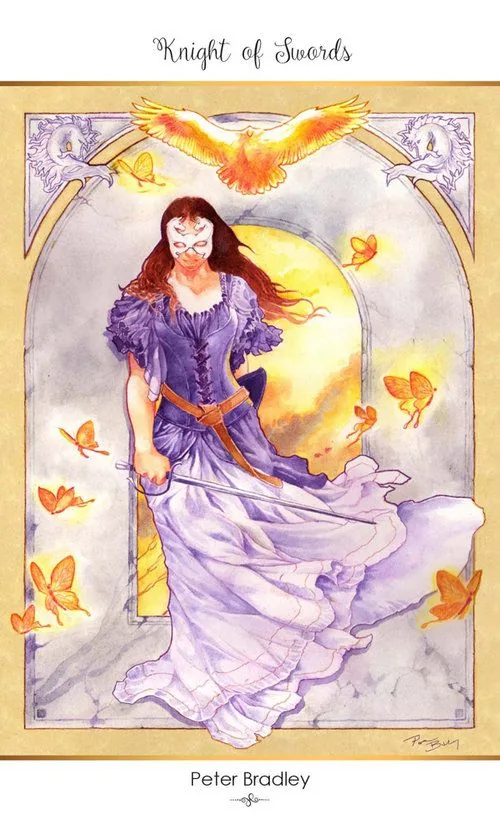 Knight of Swords card from the 78 Tarot Carnival deck