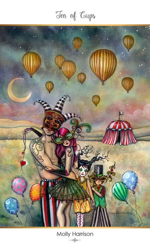 Ten of Cups card from the 78 Tarot Carnival deck