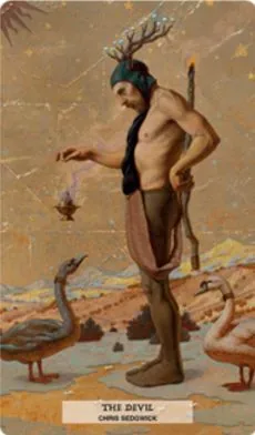 The Devil card from the 78 Tarot Ecological deck