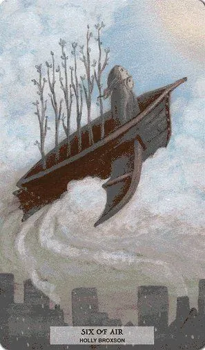 Six of Swords card from the 78 Tarot Ecological deck