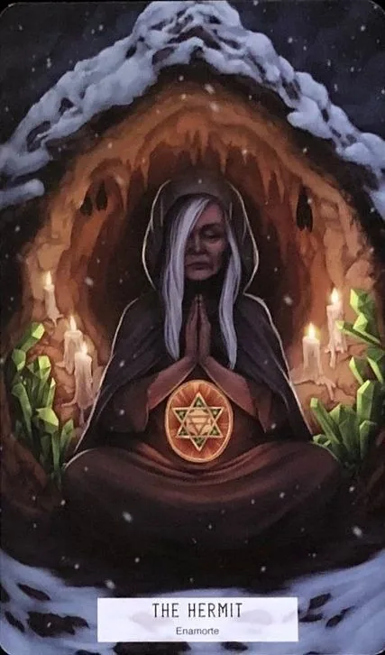 The Hermit card from the 78 Tarot Elemental deck