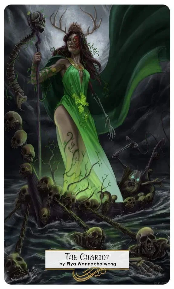 The Chariot card from the 78 Tarot Mythical deck