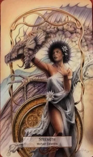 Strength card from the 78 Tarot Mythical deck