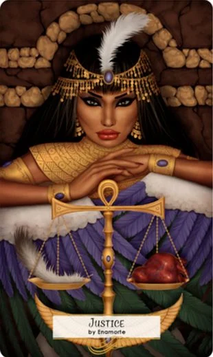 Justice card from the 78 Tarot Mythical deck
