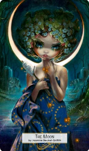 The Moon card from 78 Tarot Mythical The Moon card from 78 Tarot Mythical