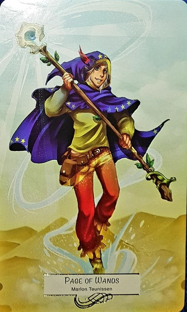 Page of Wands variant card from the 78 Tarot Mythical deck