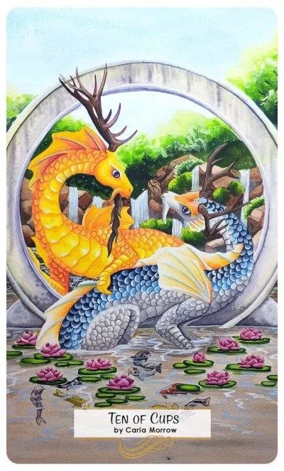 Three of Cups card from the 78 Tarot Mythical deck