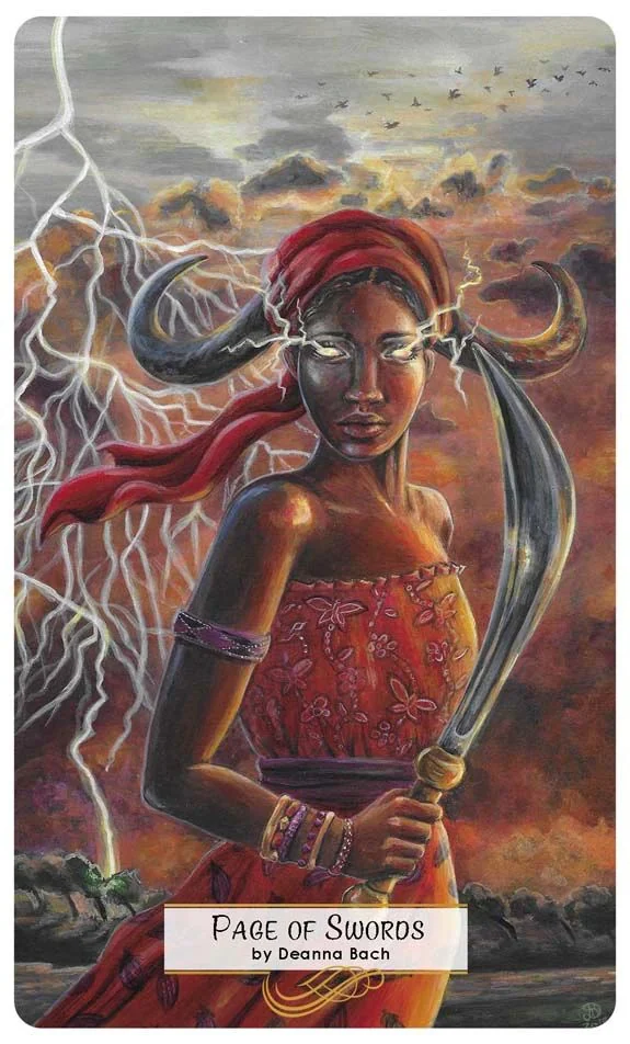 Ace of Swords card from the 78 Tarot Mythical deck