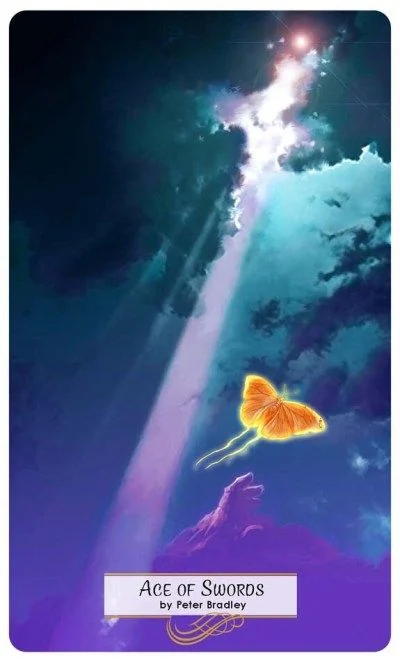 Page of Swords card from the 78 Tarot Mythical deck