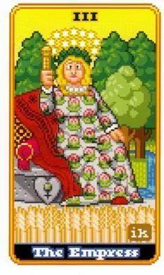 The Empress card from the 8-bit Tarot deck
