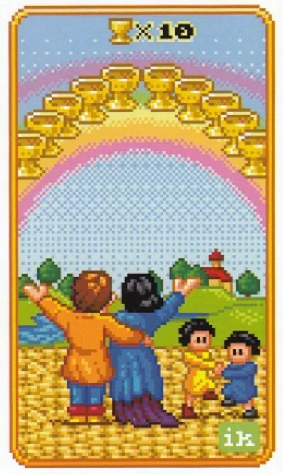 10 of Cups - SUPER 8-Bit Tarot - Tarot Deck by Indigo Kelleigh