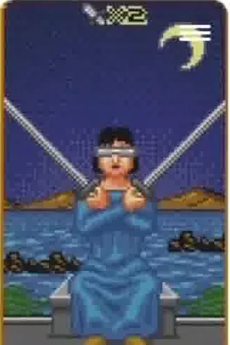 2 of Swords - SUPER 8-Bit Tarot - Tarot Deck by Indigo Kelleigh 2 of Swords - SUPER 8-Bit Tarot - Tarot Deck by Indigo Kelleigh