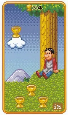 4 of Cups - SUPER 8-Bit Tarot - Tarot Deck by Indigo Kelleigh