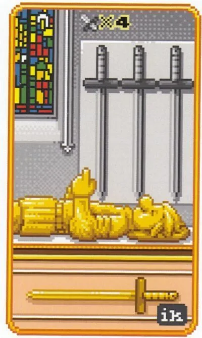 4 of Swords - SUPER 8-Bit Tarot - Tarot Deck by Indigo Kelleigh