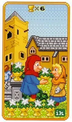 6 of Cups - SUPER 8-Bit Tarot - Tarot Deck by Indigo Kelleigh