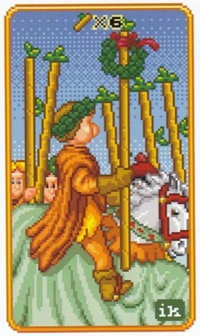 6 of Wands - SUPER 8-Bit Tarot - Tarot Deck by Indigo Kelleigh