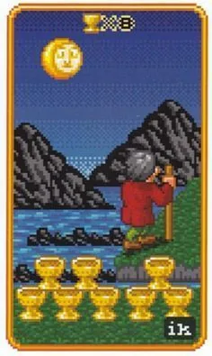 8 of Cups - SUPER 8-Bit Tarot - Tarot Deck by Indigo Kelleigh