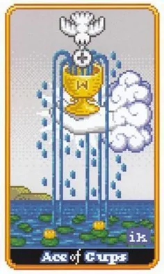 Ace of Cups - SUPER 8-Bit Tarot - Tarot Deck by Indigo Kelleigh