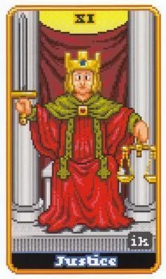 Justice - SUPER 8-Bit Tarot - Tarot Deck by Indigo Kelleigh
