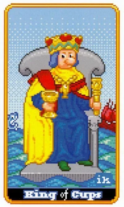 King of Cups - SUPER 8-Bit Tarot - Tarot Deck by Indigo Kelleigh