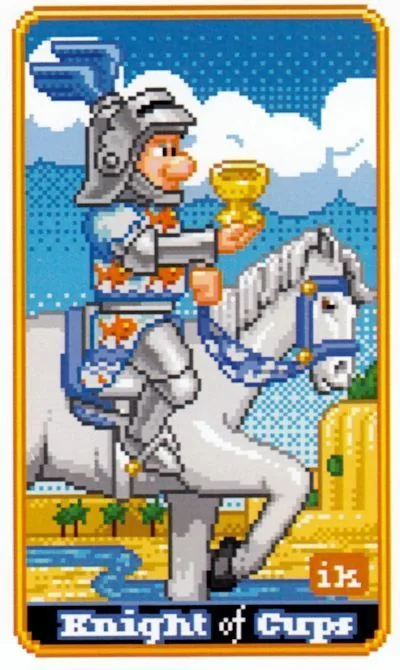 Knight of Cups - SUPER 8-Bit Tarot - Tarot Deck by Indigo Kelleigh
