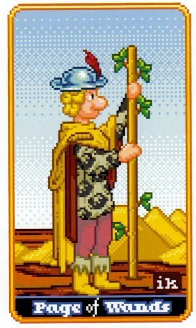 Page of Wands - SUPER 8-Bit Tarot - Tarot Deck by Indigo Kelleigh