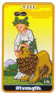 Strength - SUPER 8-Bit Tarot - Tarot Deck by Indigo Kelleigh