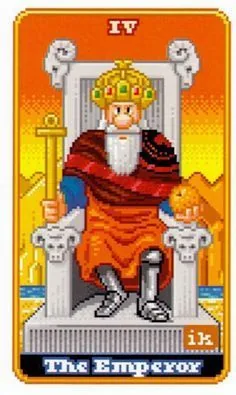 The Emperor - SUPER 8-Bit Tarot - Tarot Deck by Indigo Kelleigh
