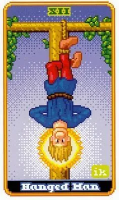 The Hanged Man - SUPER 8-Bit Tarot - Tarot Deck by Indigo Kelleigh