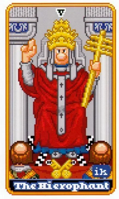 The Hierophant - SUPER 8-Bit Tarot - Tarot Deck by Indigo Kelleigh