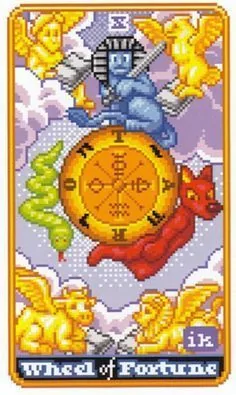 Wheel of Fortune - SUPER 8-Bit Tarot - Tarot Deck by Indigo Kelleigh