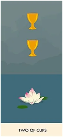 2 of Cups - A Wicked Pack of Cards Tarot - Tarot Deck by Ronald Decker, Thierry Depaulis and Michael Dummett