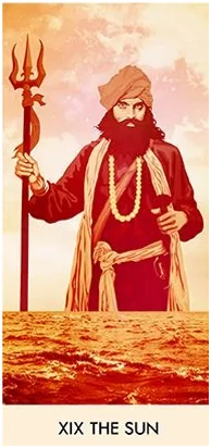 The Sun card from the A Wicked Pack of Cards Tarot deck