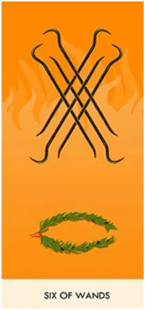 6 of Wands - A Wicked Pack of Cards Tarot - Tarot Deck by Ronald Decker, Thierry Depaulis and Michael Dummett