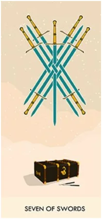 7 of Swords - A Wicked Pack of Cards Tarot - Tarot Deck by Ronald Decker, Thierry Depaulis and Michael Dummett
