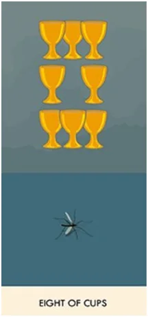 8 of Cups - A Wicked Pack of Cards Tarot - Tarot Deck by Ronald Decker, Thierry Depaulis and Michael Dummett