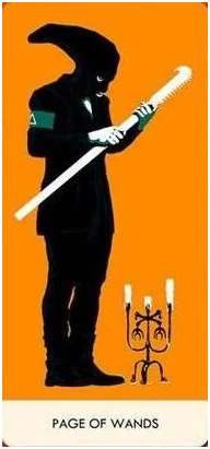 Knight of Wands - A Wicked Pack of Cards Tarot - Tarot Deck by Ronald Decker, Thierry Depaulis and Michael Dummett