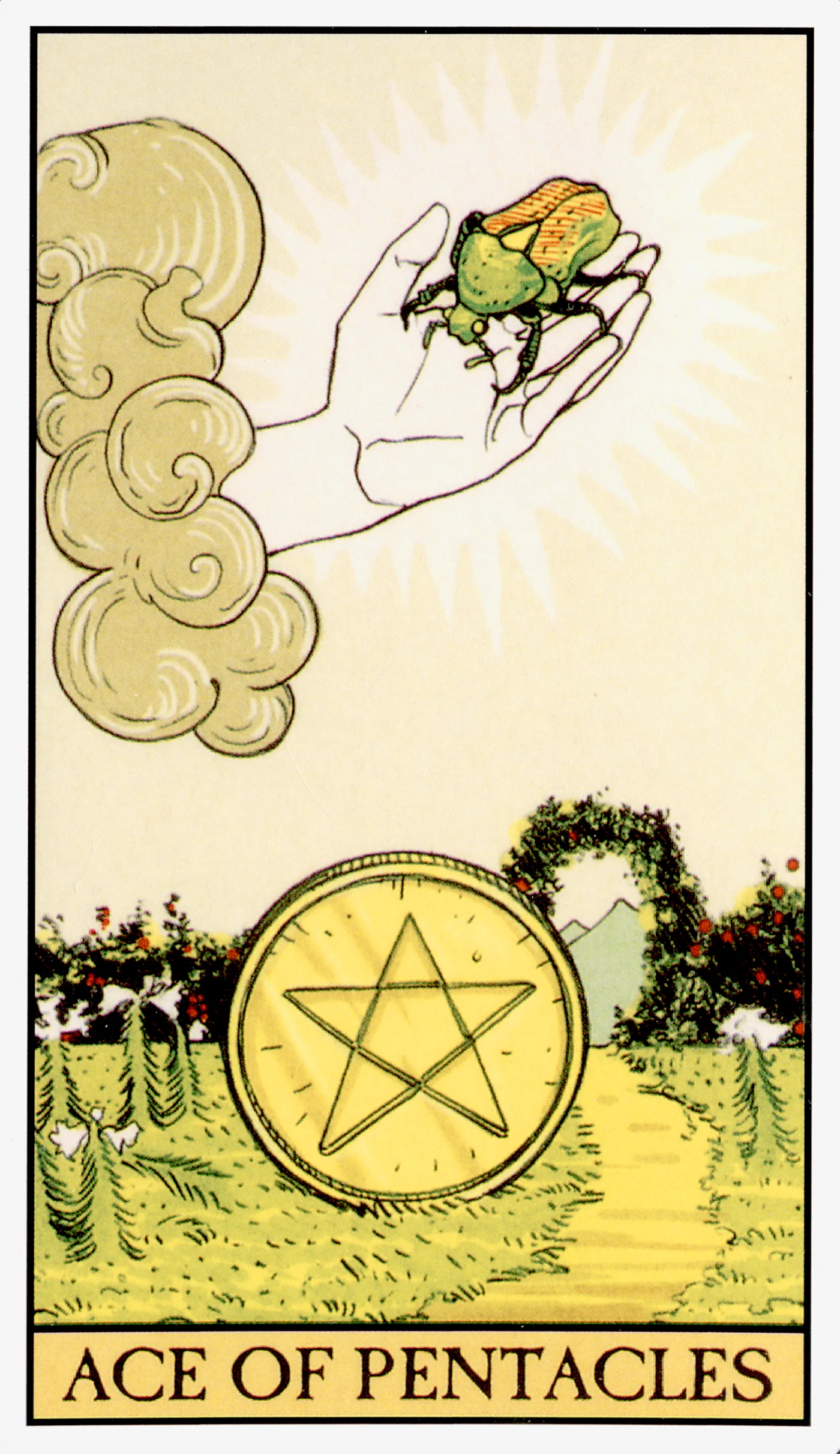Ace of Pentacles — After Tarot by Lo Scarabeo Ace of Pentacles card from the After Tarot deck by Lo Scarabeo