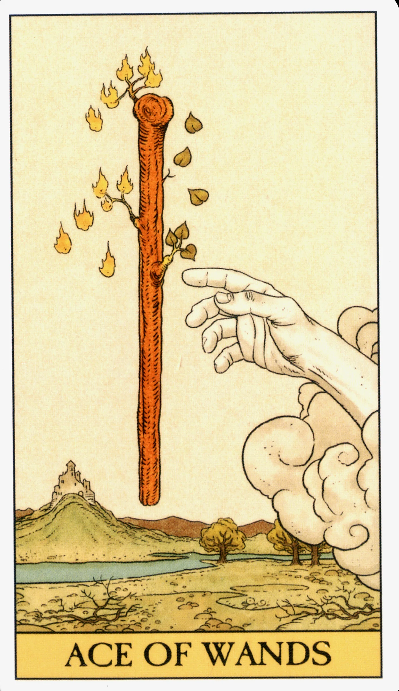 Ace of Wands card from the Before Tarot deck by Lo Scarabeo