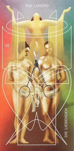 The Lovers card from the Adrian Tarot deck