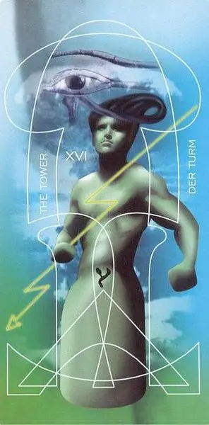The Tower card from the Adrian Tarot deck