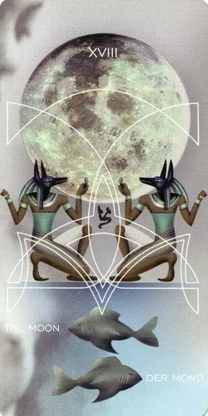 The Moon card from the Adrian Tarot deck