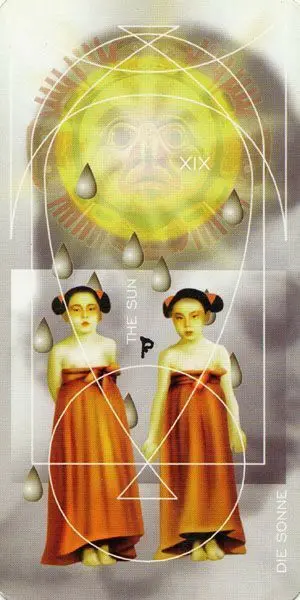 The Sun card from the Adrian Tarot deck