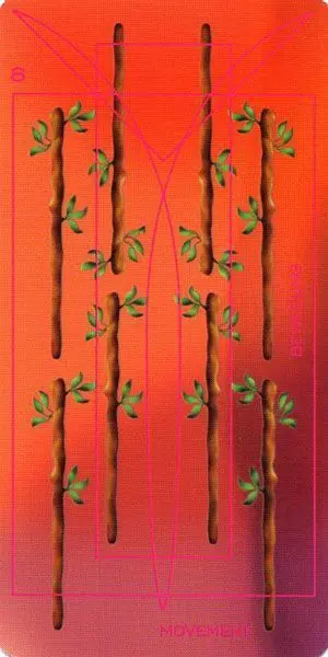 8 of Wands card from the Adrian Tarot deck