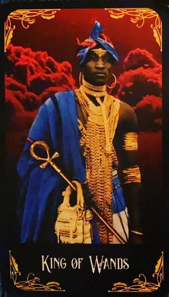 King of Wands card from the Afro Tarot deck