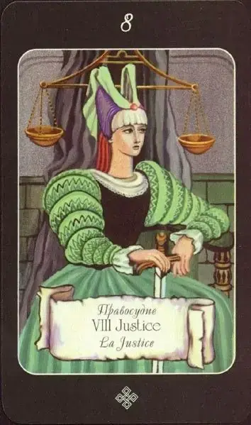 Justice card from the The Age of Aquarius Tarot deck